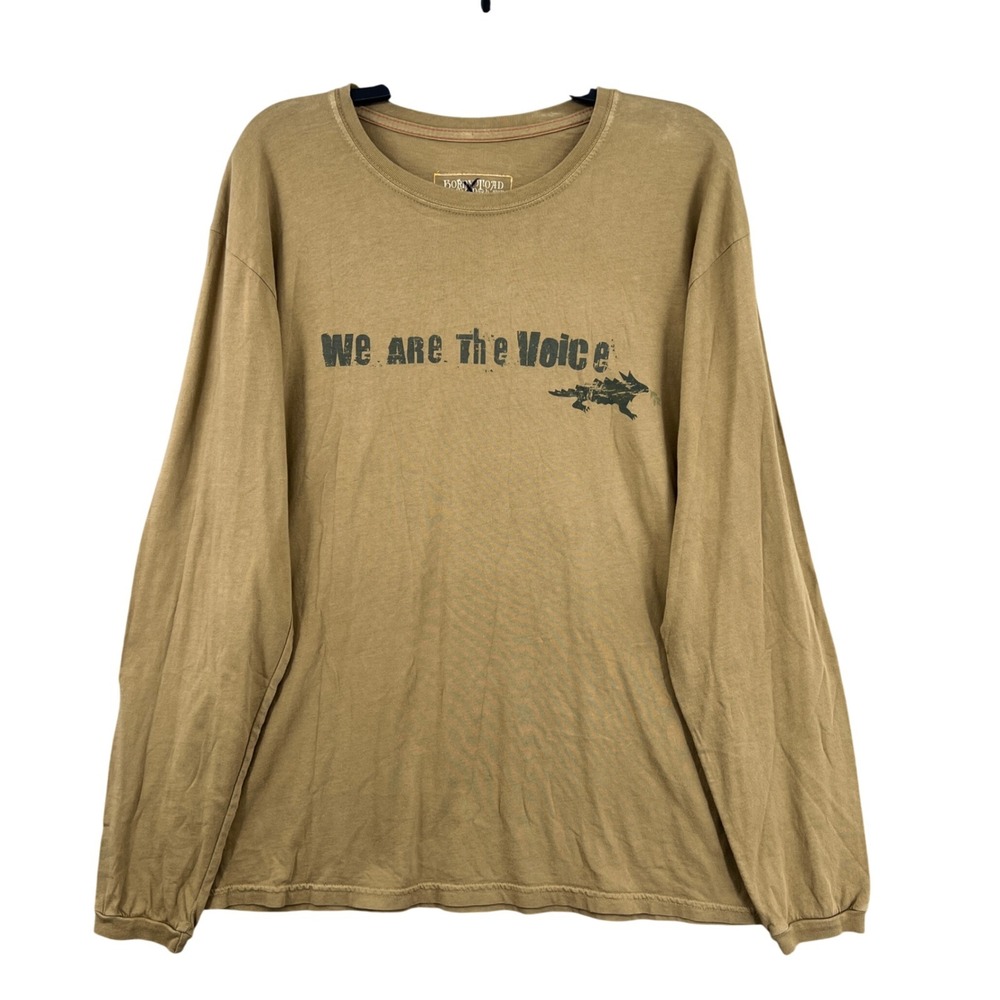 Horny Toad x Jay Dash We Are The Voice Long Sleeve Graphic T-Shirt Mens L Tan